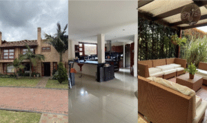 CASA EN ARRIENDO – CHÍA Ubicación: Barrio la Balsa, vía entre salida a Guaymaral y entrada a Chía Área Alcobas Baños Parqueadero Depósito Terrazas Valor Arriendo 230m² 3 4 5 carros + visitas Si Si $6.800.000 (Adm. incluida) Descripción Casa de 3 pisos en Chía con espacios amplios y funcionales. En el primer piso, área social abierta con chimenea a gas, cocina amplia, zona de lavandería independiente y cuarto de servicio con baño. Patio amoblado con salida privada al parque del conjunto. En el segundo piso, 3 habitaciones con clóset: la principal con walking closet, baño privado con tina, segunda con terraza y tercera con balcón. El tercer piso cuenta con altillo, baño completo y terraza amplia. Parqueadero para 5 carros. Conjunto cerrado con portería, cancha múltiple, cancha de tenis y zonas verdes. Estrato 4.